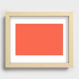 Portland Orange Solid Color Popular Hues Patternless Shades of Orange Collection - Hex Value #FA5B3D Recessed Framed Print