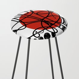Abstract lineal red  Counter Stool