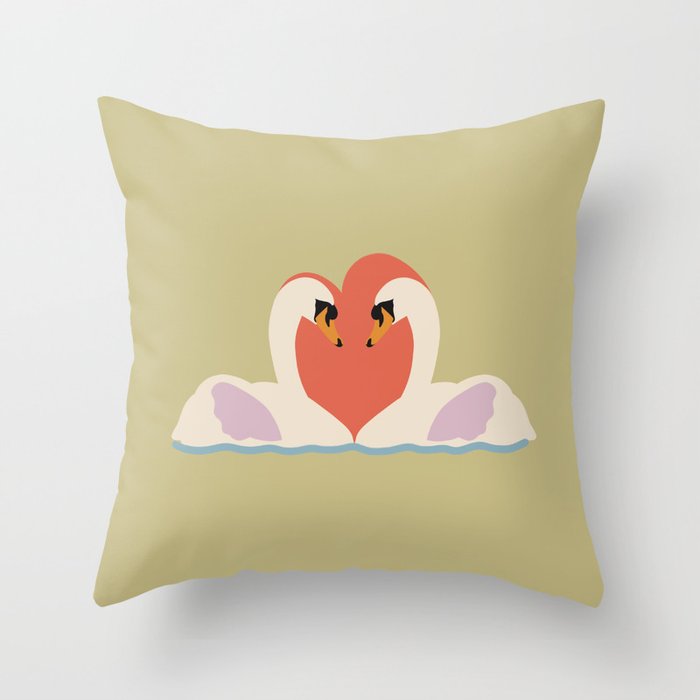 Swan love Throw Pillow