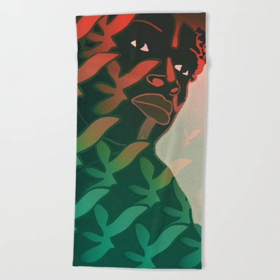 Ebony Green Beach Towel