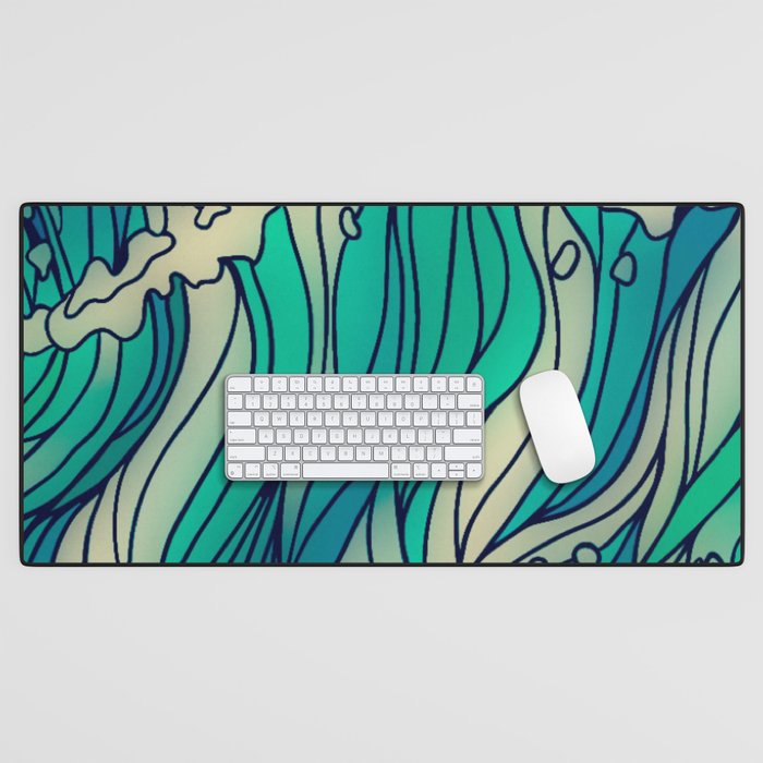 Surfing Wave Layers Desk Mat