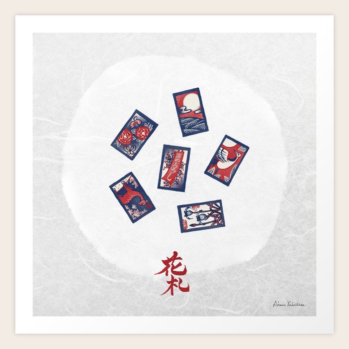 Playing Card Game Hanafuda 花札 Art Print By Akane Yabushita Society6