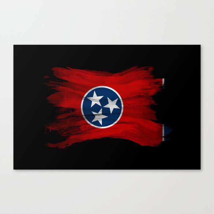 Tennessee state flag brush stroke, Tennessee flag background Canvas Print