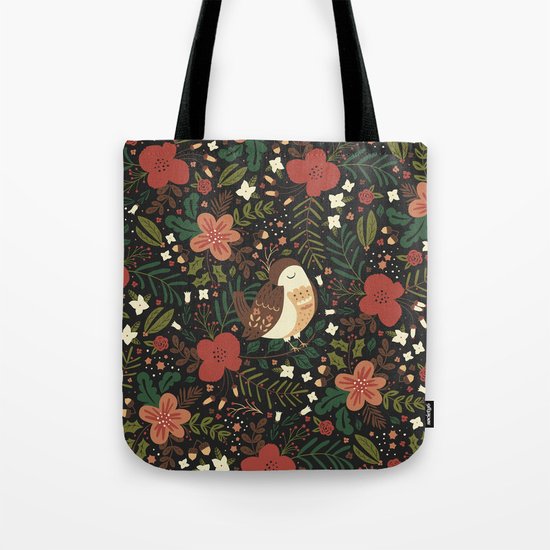 Christmas Robin Tote Bag