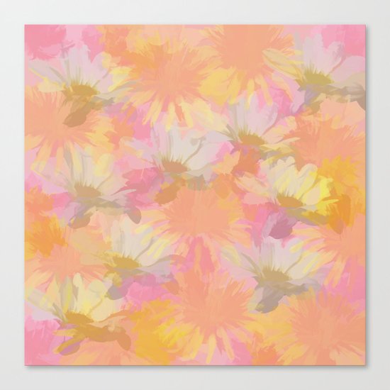 Painted Spring Flowers Canvas Print