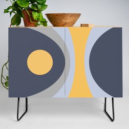 Colorful geometric composition - yellow Credenza
