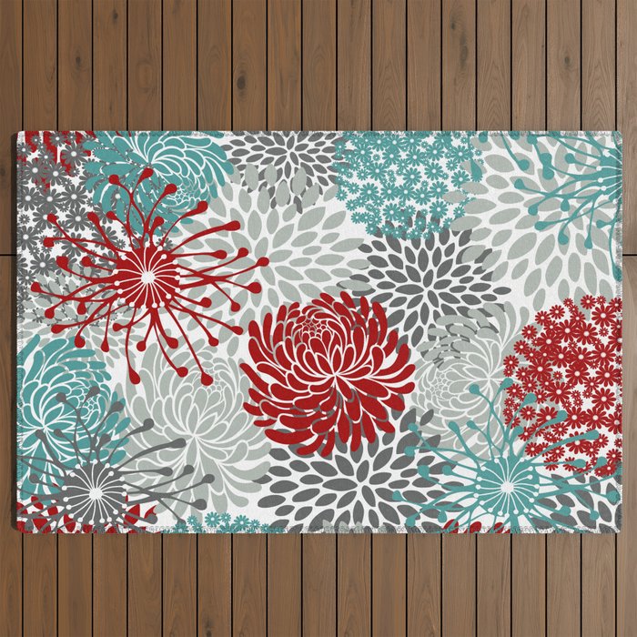 Outdoor top rugs red
