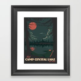 Visit Camp Crystal Lake Gerahmter Kunstdruck | Terror, Travel, Jason, Friday, Drawing, 80S, Scary, Vintage, Movie, Scare 