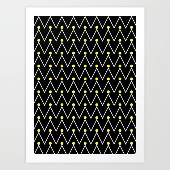 Chevron and dots 3 Art Print