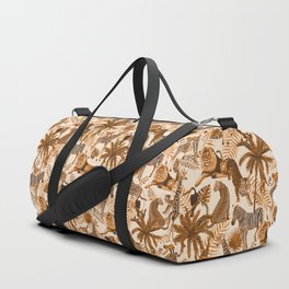 Sepia Jungle Animals  Duffle Bag
