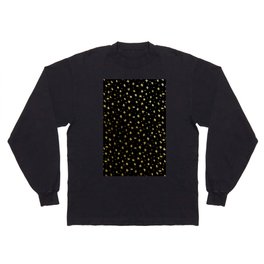 Snowflakes and dots - black and gold Long Sleeve T-shirt