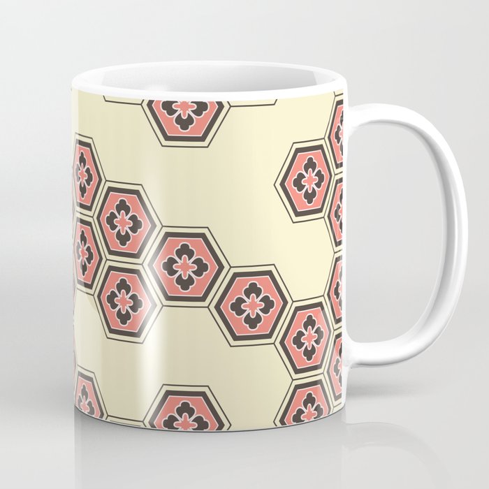 Brown Hexagonal Pattern Coffee Mug