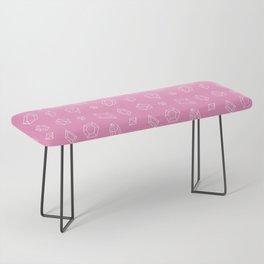 Pink and White Gems Pattern Bench