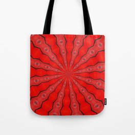Red and Black Abstract Tote Bag