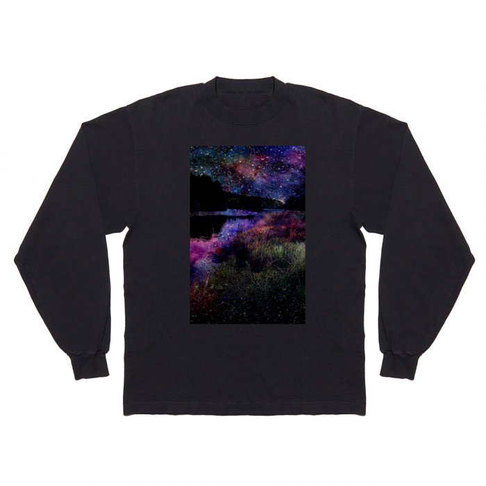 Cosmic river landscape Long Sleeve T Shirt