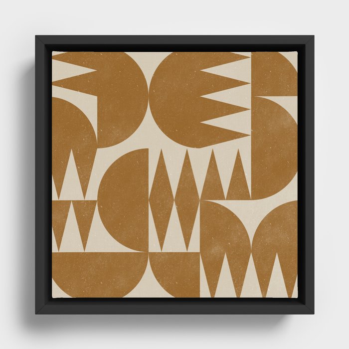 Woodblock Pattern Framed Canvas