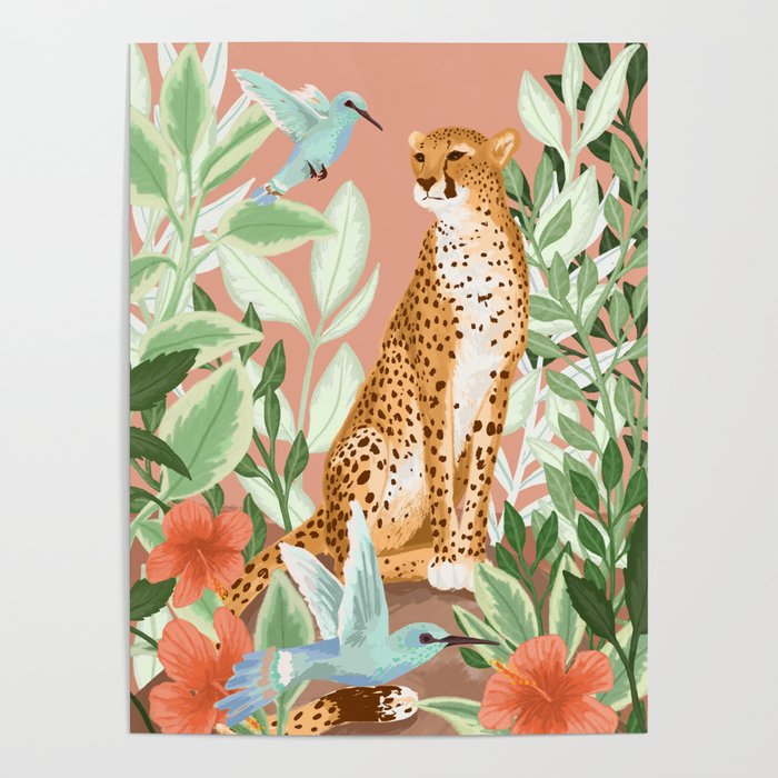 Tropical Cheetah Poster