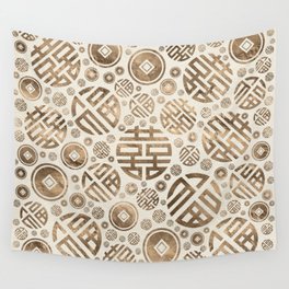 Double Happiness and Chinese coins pattern #2 Wall Tapestry | Chinesepattern, China, Oriental, Fengshui, Orientalpattern, Decorative, Doublehappiness, Geometric, Traditionalchinese, Eastern 