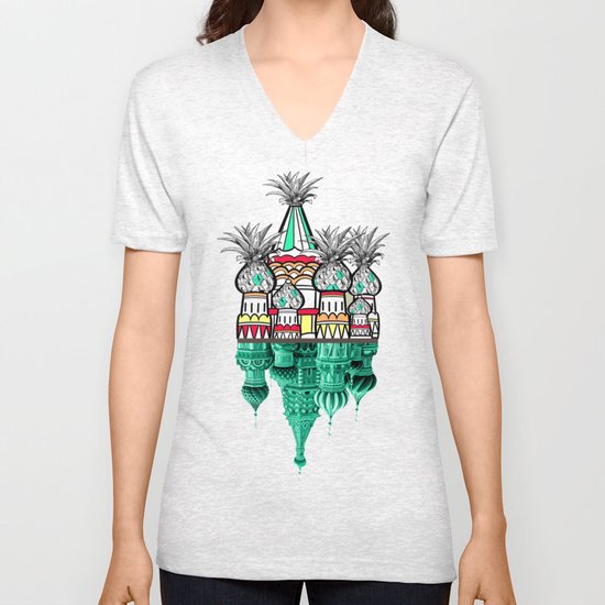 Pineapple architecture Unisex V-Neck