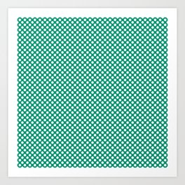 Emerald and White Polka Dots Art Print | Stunningfashionstyle, Graphicdesign, Retrochic, Digital, Abstract, Green, Elegant, Glam, Birthstonegemstone, Pantonecolor 