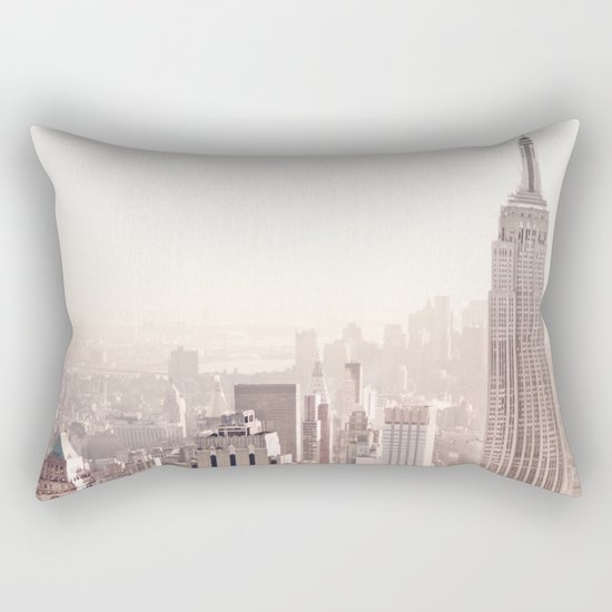 New York City Above the Cityscape Rectangular Pillow