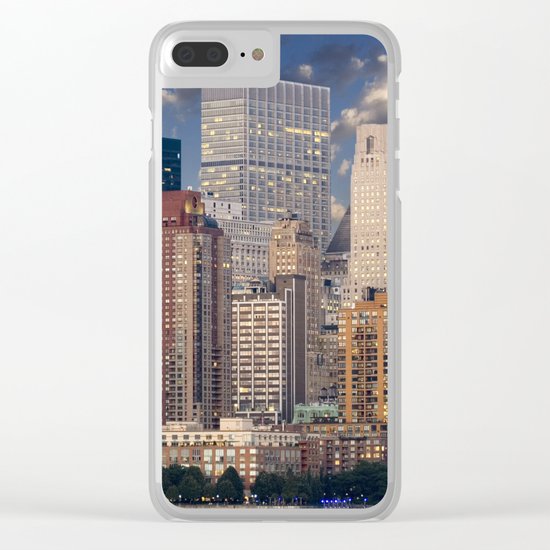 Downtown NYC at twilight Clear iPhone Case