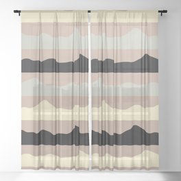 Scandinavian wave pattern 11 Sheer Curtain