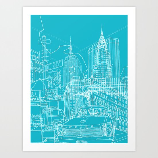 New York! Blueprint Art Print