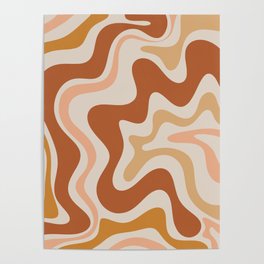 Liquid Swirl Abstract in Earth Tones Poster