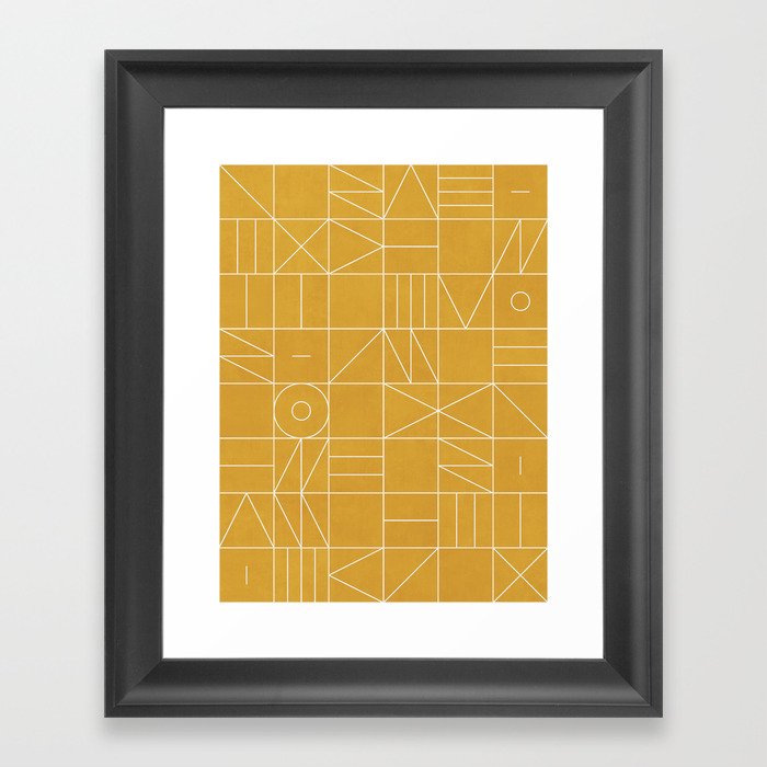 My Favorite Geometric Patterns No.4 - Mustard Yellow Framed Art Print