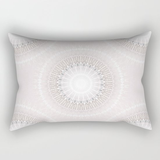 Pastel Gray Mandala Rectangular Pillow