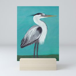 Right facing Heron Mini Art Print