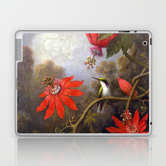 Martin Johnson Heade Hummingbird and Passionflowers Laptop & iPad Skin
