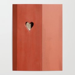 Heart in a red door in Copenhagen | Denmark  | fine art travel and street art photograpghy  Poster