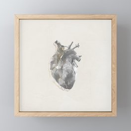 golden polygon heart Framed Mini Art Print