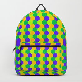 Green & Purple Hexagon Pattern Backpack | Tech, Elegant, Modernpattern, Vivid, Abstractart, Modern, Abstractpattern, Digitalpattern, Glamour, Fashion 