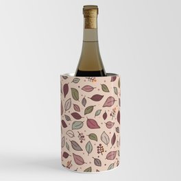 Autumn leaves and berries in pale pink and purple Wine Chiller