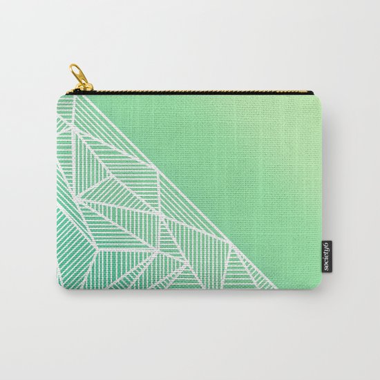 B Rays Geo Gradient Green Carry-All Pouch