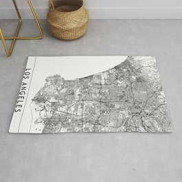 Los Angeles White Map Rug