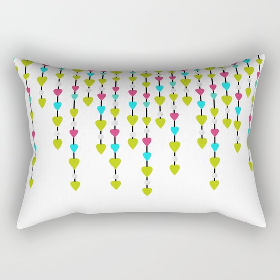 Pearl beads and hearts . Rectangular Pillow