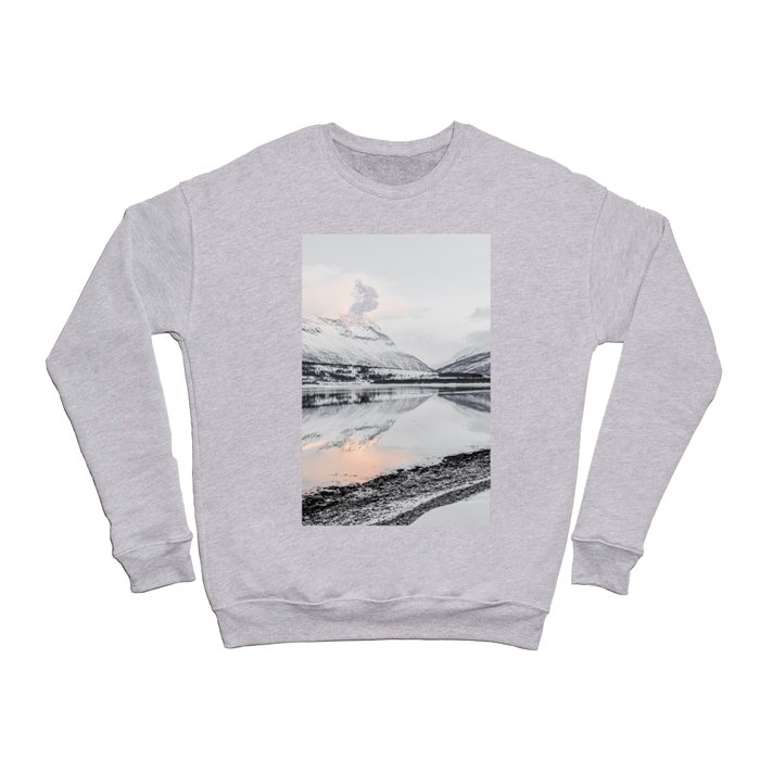 Mountain Mirror Lake In Norway Photo Art Print | Scandinavia Winter Snow Travel Photography Crewneck Sweatshirt