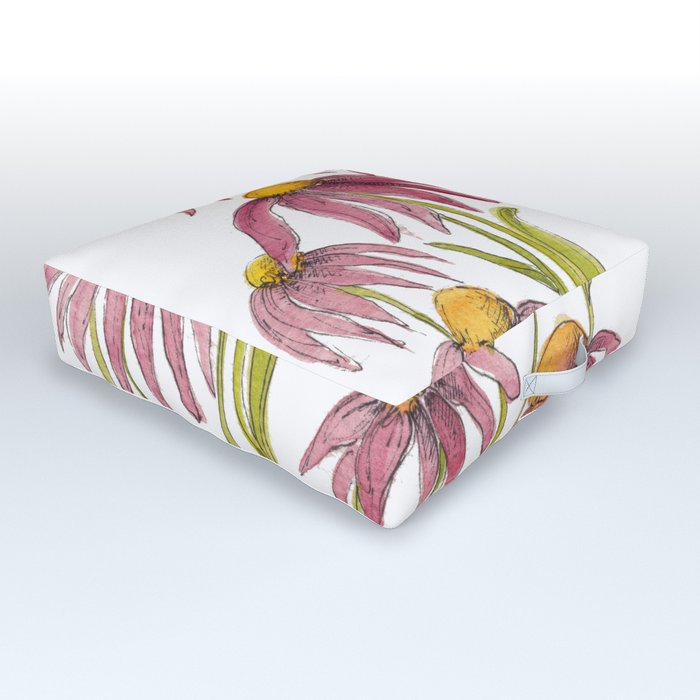Wild Echinacea Blooms Outdoor Floor Cushion
