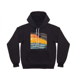 wave with watercolor Hoody