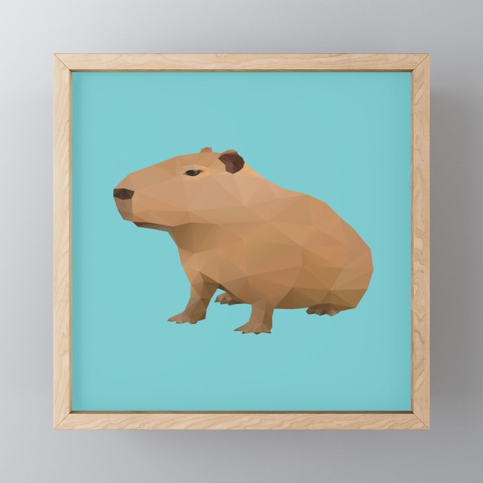 Capybara Polygon Art Framed Mini Art Print