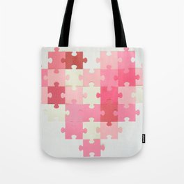 Puzzled Heart Tote Bag