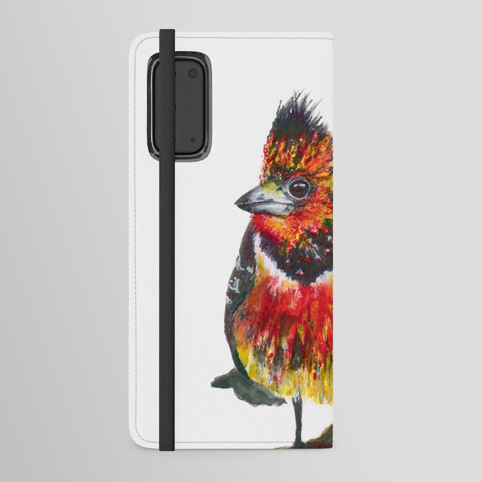 Watercolour Crested Barbet Android Wallet Case
