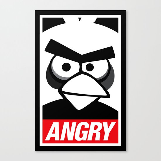 Obey Angry Birds! (Mashup, Parody) Canvas Print