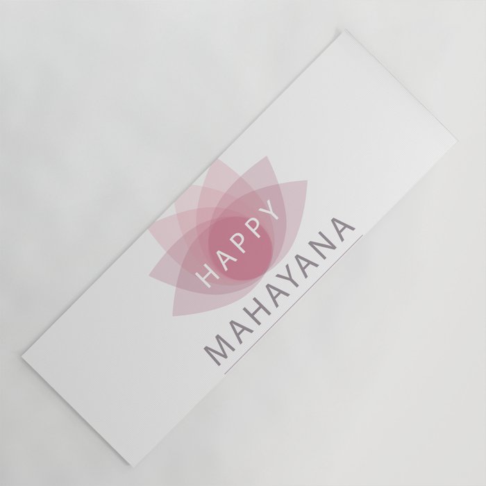 Mahayana- One of the branches of Buddhism- Buddhist New year wishes with pink sacred lotus Yoga Mat