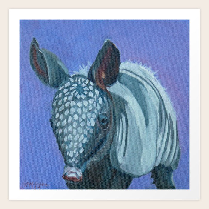 Baby Armadillo Portrait Painting Art Print By Evelynmccorristinpeters Society6