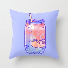 Peach Bubbles Throw Pillow